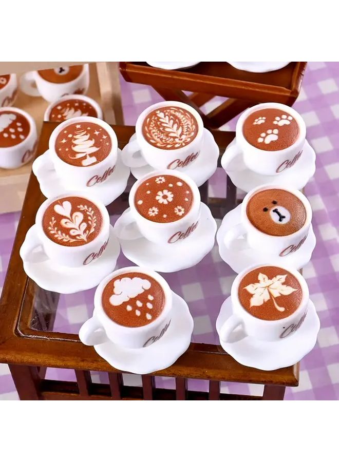 9PCS Simulation Coffee Cup Set Miniature DIY Accessories Decoration - Image 5